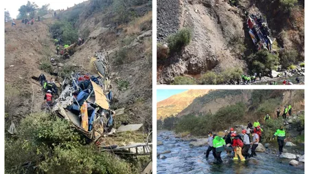 Accident cu 32 de morţi. Autocarul s-a prăbuşit în prăpastie FOTO