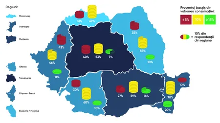 Harta bacşişului din România. Dobrogenii sunt cei mai generoşi cu chelnerii, bănăţenii sunt cei mai zgârciţi