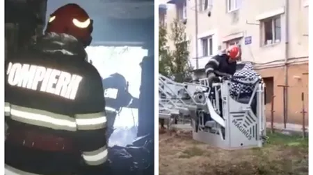 Incendiu de amploare într-un bloc din Olt. Zeci de persoane evacuate de urgenţă, patru oameni au ajuns la spital