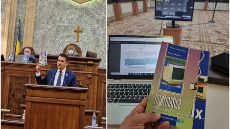 Răbufnire în Parlament a senatorului USR Ștefan Pălărie din cauza unui manual de informatică: Monitor cu tub și o dischetă!