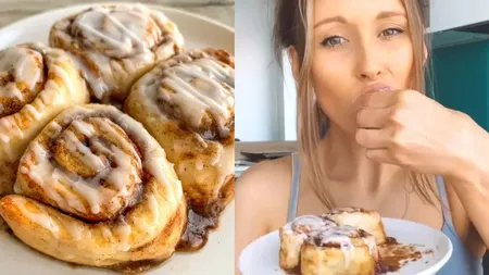 Reţetă cinnamon rolls. E foarte uşor de pregătit şi pentru aluat aveţi nevoie doar de două ingrediente