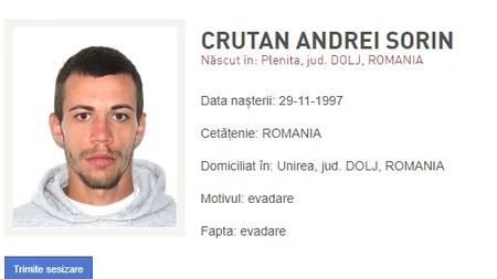 Deținut periculos, evadat dintr-un centru de reținere al IPJ Dolj. Este cercetat pentru crimă