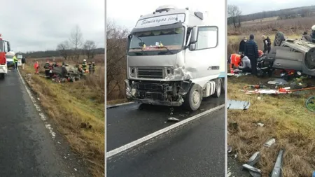 Accident mortal în judeţul Hunedoara între o maşină şi un TIR. O întreagă familie a fost distrusă