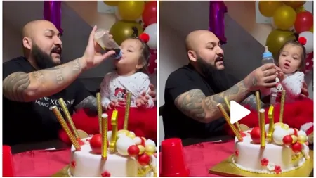 Video incredibil! Dani Mocanu îi dă fiicei lui Coca-Cola cu biberonul, la doar 1 an: 