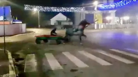 Drifturi cu căruţa în Botoşani. Amenda uriaşă primită de căruţaşul care a vrut să rivalizeze cu cei cu sute de cai putere VIDEO