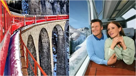 Cum arată cel mai luxos tren din Elveția și cât costă un bilet. Glacier Express, drumul feroviar spectaculos care traversează 