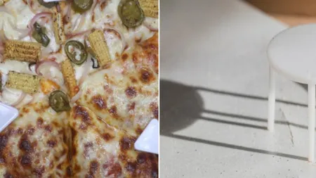 Motivul pentru care există obiectul alb în mijlocul cutiei de pizza. Nimeni nu se gândea că este atât de util - VIDEO