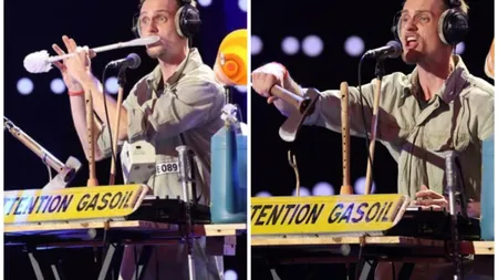 Românii au talent 2022. “Fiul flautului” transformă orice obiect într-un instrument muzical. I-a uimit pe juraţi cântând la peria de WC şi la pompa de desfundat chiuveta