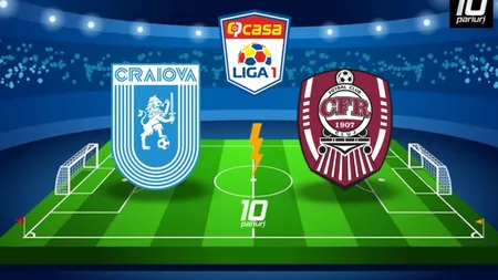 UNIVERSITATEA CRAIOVA - CFR CLUJ 1-1. Oltenii egalară în min. 96!