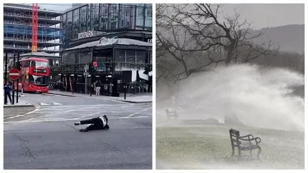 Furtuna Eunice a lovit puternic Marea Britanie! Acoperișuri smulse de vânt, copaci căzuți, piloții fac eforturi uriașe să aterizeze. Imagini șocante de pe Aeroportul Heathrow