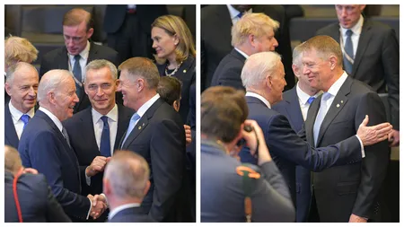 Imagini istorice! Iohannis, Biden, Stoltenberg și Geoană, surprinși înaintea întâlnirii care va schimba soarta omenirii