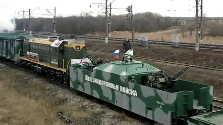 Un tren blindat rusesc a fost aruncat în aer în Melitopol