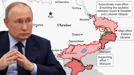 Institutul pentru studiul Războiului: Putin va anexa Rusiei părțile ocupate din sudul și estul Ucrainei 