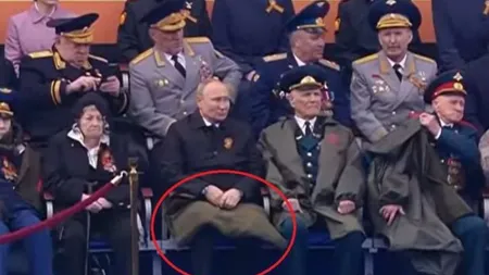 Vladimir Putin învelit cu o pătură de Ziua Victoriei. Speculaţiile privind starea sa de sănătate au explodat VIDEO