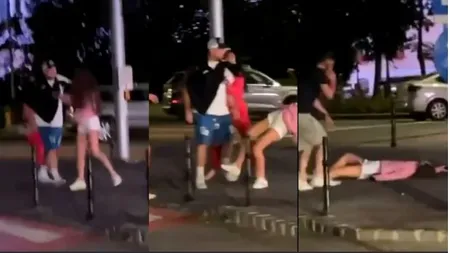 VIDEO ȘOCANT. Tânără bătută până la leșin de un bărbat la Brașov, în fața Primăriei. Nimeni nu a intervenit