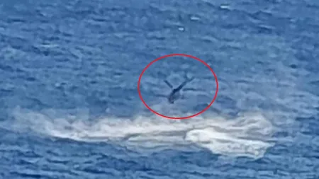 Elicopter prăbuşit în Marea Egee. La bord se aflau patru persoane. UPDATE: Pilotul român, recuperat în viaţă din mare