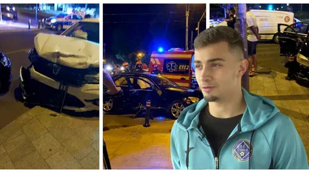 George Merloi de la FC Voluntari, implicat într-un accident rutier în București. Trei persoane au ajuns la spital FOTO