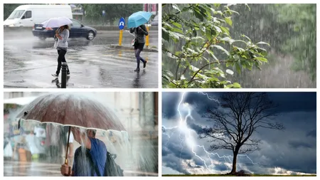 Alerte meteo COD PORTOCALIU şi GALBEN de furtuni în mai multe judeţe şi în Bucureşti. Nu scăpăm nici de caniculă