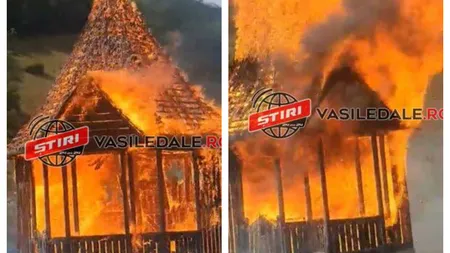 Incendiu puternic la o biserică din Maramureş. Altarul s-a făcut scrum FOTO