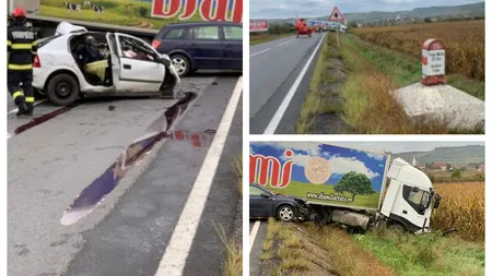 Accident cu doi morţi în Mureş. Au fost implicate două maşini şi un TIR