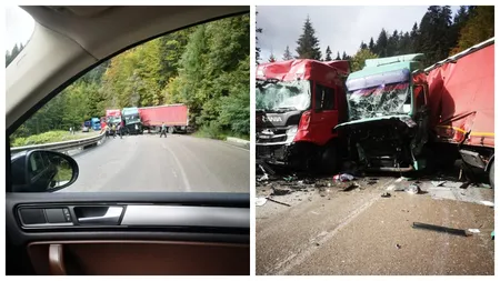 Accident tragic în Neamț. Un șofer de tir a murit după ce a intrat pe contrasens într-un alt camion