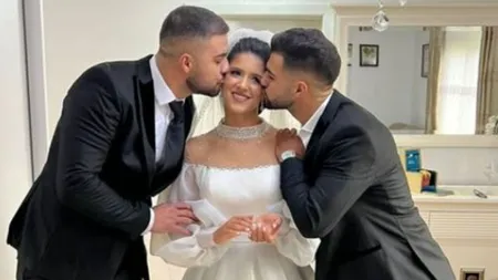Sora lui Culiţă Sterp s-a căsătorit cu Sebastian Crăciunescu. Imagini cu cei doi însurăţei: 
