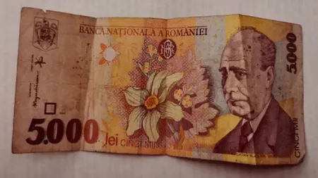 Te vei îmbogăți dacă ai așa ceva în casă. O bancontă de 5.000 de lei din 1998 se vinde cu 300.000 de ron.