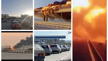 Cozi uriașe la benzinării şi la feribot în Crimeea după explozia de la podul Kerci