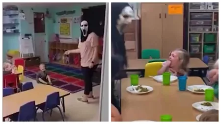 HALUCINANT! Mai multe educatoare și-au terorizat elevii cu o mască de Halloween. Femeile au vrut să îi sperie pe copiii ”răi”