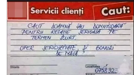 Iași, 2022: Un bărbat a confundat formularul de reclamații din supermarket cu o rubrică de matrimoniale: „Caut doamnă sau domnișoară pentru relație serioasă pe termen scurt”