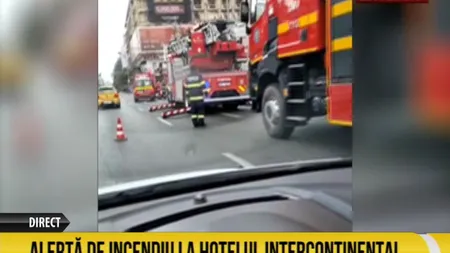 Alertă de incendiu la hotelul Intercontinental. Pompierii intervin