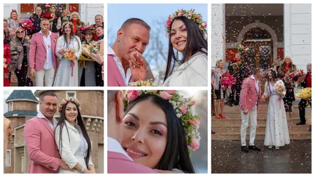 EXCLUSIV / Nuntă bombă în showbiz. Alin Oprea și Medana s-au căsătorit. Imagini de poveste de la cununia civilă. Primele declarații ale soției artistului, după marele eveniment. ''Acum că am devenit soț și soție putem dărâma munții'' / GALERIE FOTO
