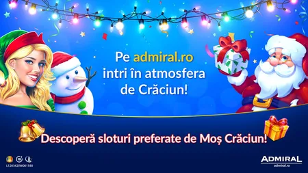 Ho ho ho! Moș Crăciun a aterizat pe admiral.ro cu cele mai darnice sloturi!