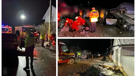 Şofer de 40 de ani mort după ce a lovit cu maşina un cap de pod şi s-a răsturnat pe şosea