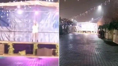 VIDEO Viralul sfârşitului de an. Concert cu spectatori imaginari la Târgul de Crăciun din Calafat: 
