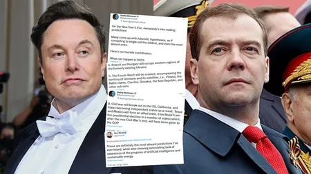 Previziunile lui Medvedev, distribuite de Elon Musk: 