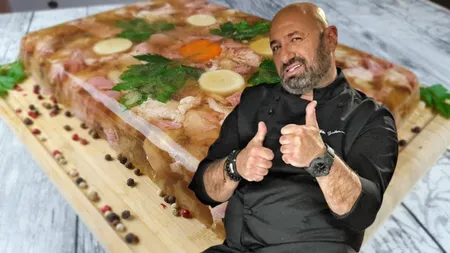 Secretul pentru o piftie de porc limpede ca lacrima. Reţeta preferată a lui chef Cătălin Scărlătescu
