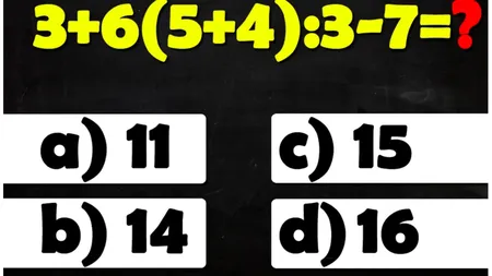 Testul de inteligență la care se încurcă chiar și geniile! Calculați 3+6 (5+4):3-7