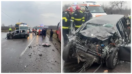 Tragedie în Ialomița. Doi morți și trei răniți în urma unui accident grav între un autocar și un autoturism