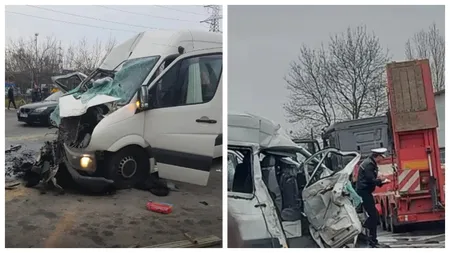 Accident cumplit în Dolj, după ce un TIR și un microbuz s-au ciocnit. Sunt doi morți și trei răniți