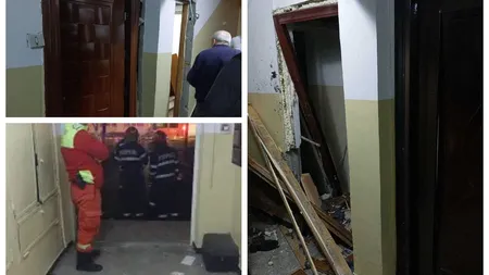 Explozie într-un bloc din Piteşti. O femeie a ajuns la spital și mai multe apartamente sunt avariate 