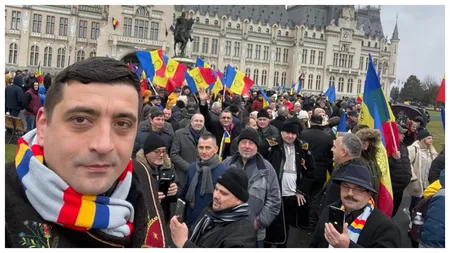 George Simion scoate oamenii în stradă, la Iași. Miting de amploare cu sute de persoane, chiar în ziua Micii Uniri: ”Suntem la Iași pentru a spune că țara este una în ciuda derbedeilor care au uitat”