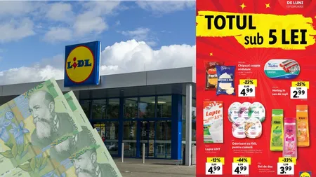 Promoția „Totul sub 5 lei” începe luni la Lidl. Produse extrem de ieftine pentru toți românii