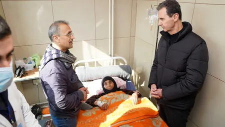 Bashar al-Assad, prima apariţie publică, la cinci zile după cutremurul devastator din Siria. Preşedintele a vizitat un spital din Alep