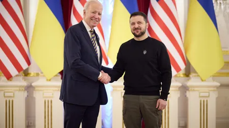 FOTO: Joe Biden, vizită-surpriză în Ucraina. Președintele SUA a ajuns deja la Kiev: „Vom anunța o nouă tranșă de arme