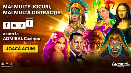 La ADMIRAL Cazinou dăm cu SPIN la jocurile FAZI! Câștiga premii masive la la jocuri cu fructe și 777!