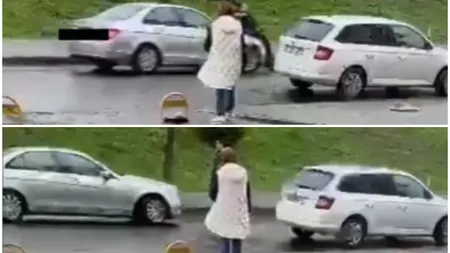 O femeie din Arad a fost luată pe capotă de o șoferiță care a parcat pe locul ei plătit