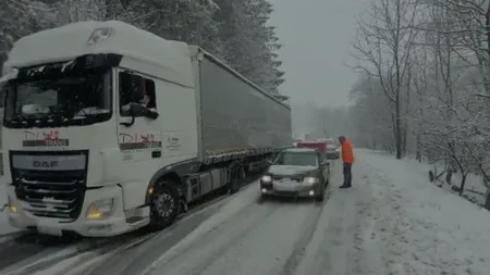 Restricții de trafic pe mai multe drumuri din cauza ninsorilor și a vântului. Zeci de copaci doborâți în Capitală. Căderi de pietre pe Valea Oltului