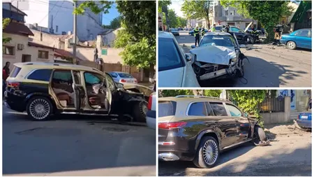 VIDEO Accident între un Maybach GLS 600, de 300.000 de euro, şi un Renault, de 5000 de euro, la Constanţa