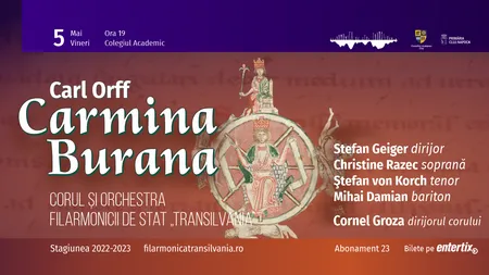 Tenorul Ștefan Von Korch revine în atenția publicului clujean în Carmina Burana, pe 5 mai la Filarmonica Transilvania